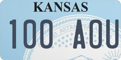 KS license plate 100AOU