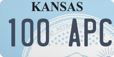 KS license plate 100APC