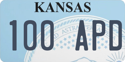 KS license plate 100APD