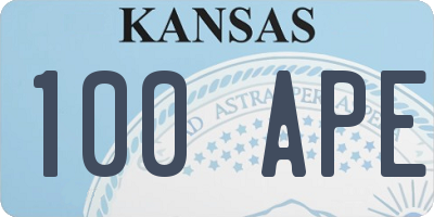 KS license plate 100APE