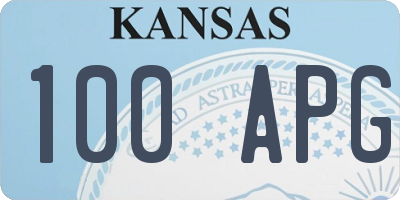 KS license plate 100APG