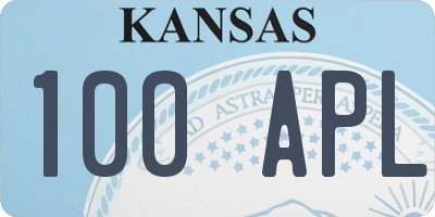 KS license plate 100APL