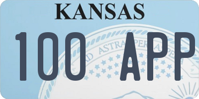 KS license plate 100APP