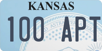KS license plate 100APT