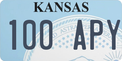 KS license plate 100APY