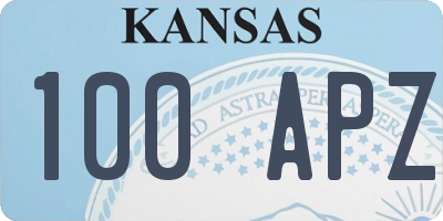 KS license plate 100APZ