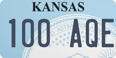 KS license plate 100AQE