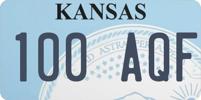 KS license plate 100AQF