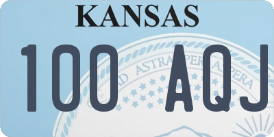 KS license plate 100AQJ