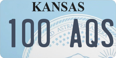 KS license plate 100AQS