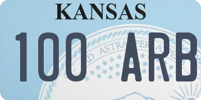 KS license plate 100ARB