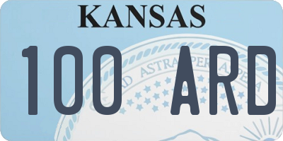 KS license plate 100ARD