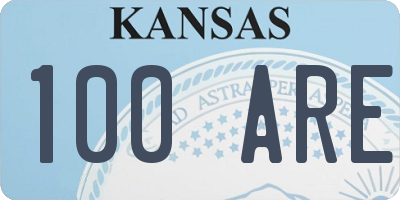 KS license plate 100ARE