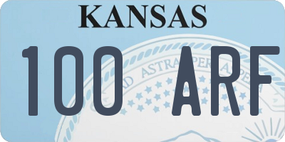 KS license plate 100ARF