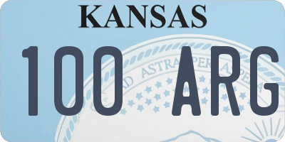 KS license plate 100ARG