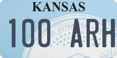 KS license plate 100ARH