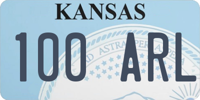 KS license plate 100ARL