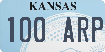 KS license plate 100ARP