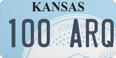 KS license plate 100ARQ