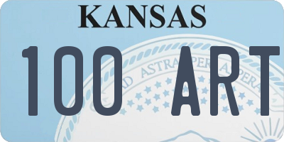 KS license plate 100ART