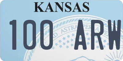 KS license plate 100ARW