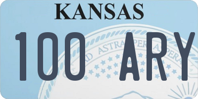 KS license plate 100ARY