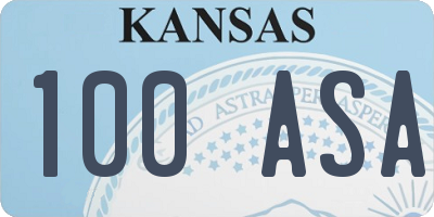 KS license plate 100ASA