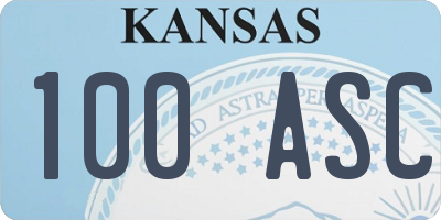 KS license plate 100ASC
