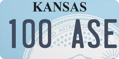 KS license plate 100ASE