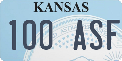 KS license plate 100ASF