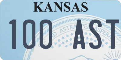 KS license plate 100AST