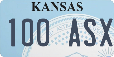 KS license plate 100ASX