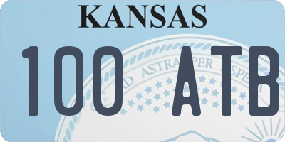 KS license plate 100ATB