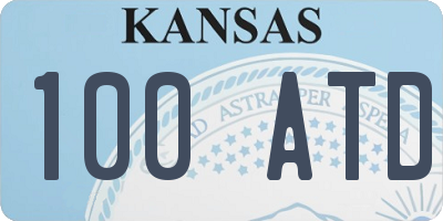 KS license plate 100ATD