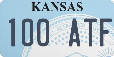 KS license plate 100ATF