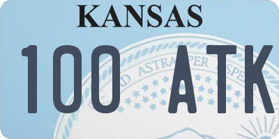 KS license plate 100ATK