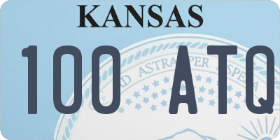 KS license plate 100ATQ