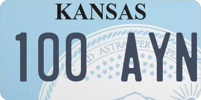 KS license plate 100AYN