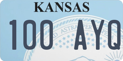 KS license plate 100AYQ