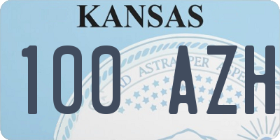 KS license plate 100AZH