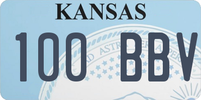 KS license plate 100BBV