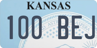 KS license plate 100BEJ