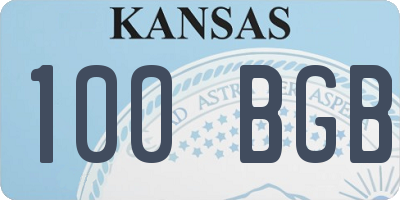 KS license plate 100BGB
