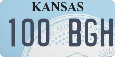 KS license plate 100BGH