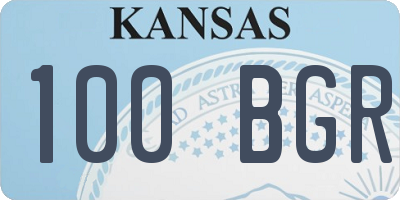 KS license plate 100BGR