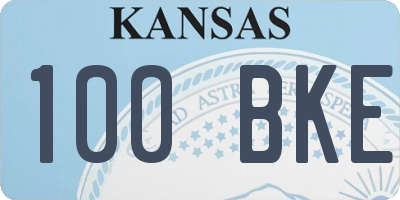 KS license plate 100BKE