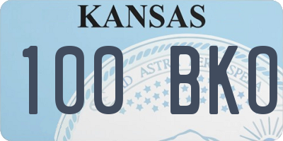 KS license plate 100BKO