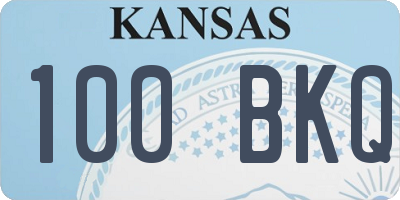 KS license plate 100BKQ