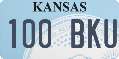 KS license plate 100BKU
