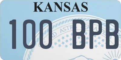 KS license plate 100BPB
